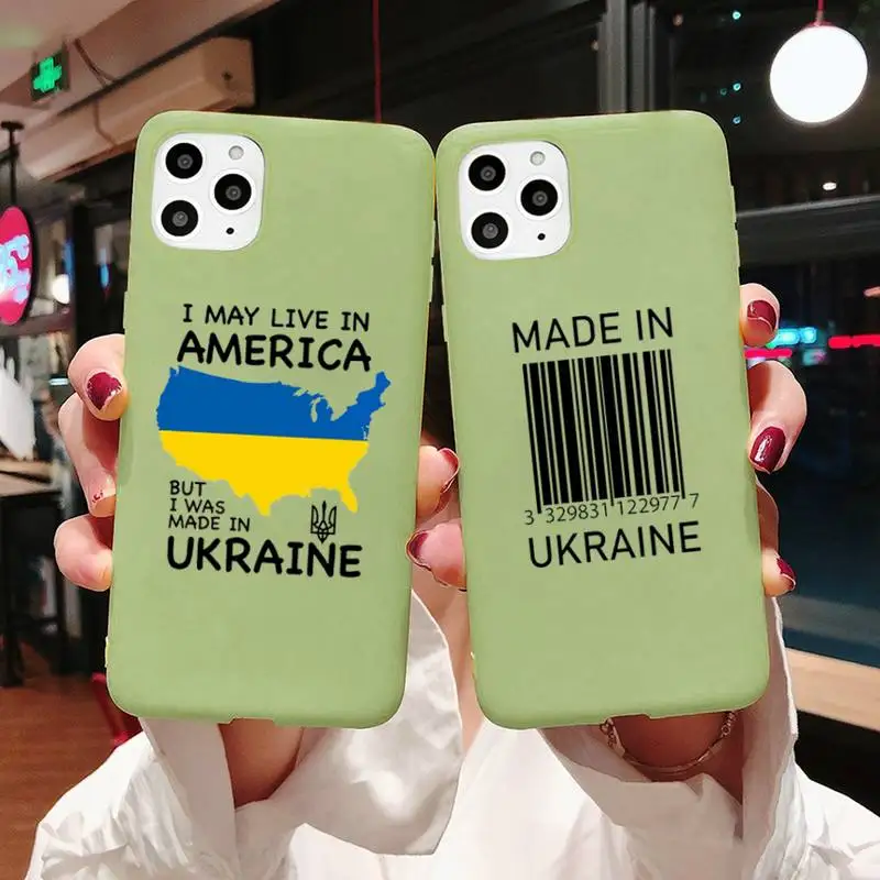 

Ukraine National flag Phone Case Candy Color for iPhone 6 7 8 11 12 s mini pro X XS XR MAX Plus
