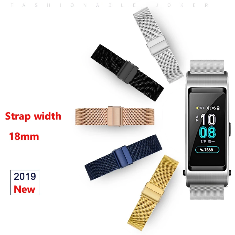 

18MM wristband bracelet for Huawei TalkBand B5 Stainless Steel Replacement strap for huawei watch 1/honor watch S1 Accessories