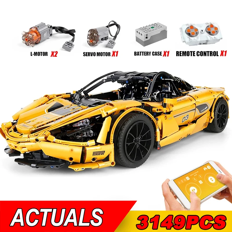 

Mould King 13145 MOC APP Remote Control McLarens P1 Super Speed Racing Car Building Blocks Bricks Kids 720S Toys Birthday Gifts