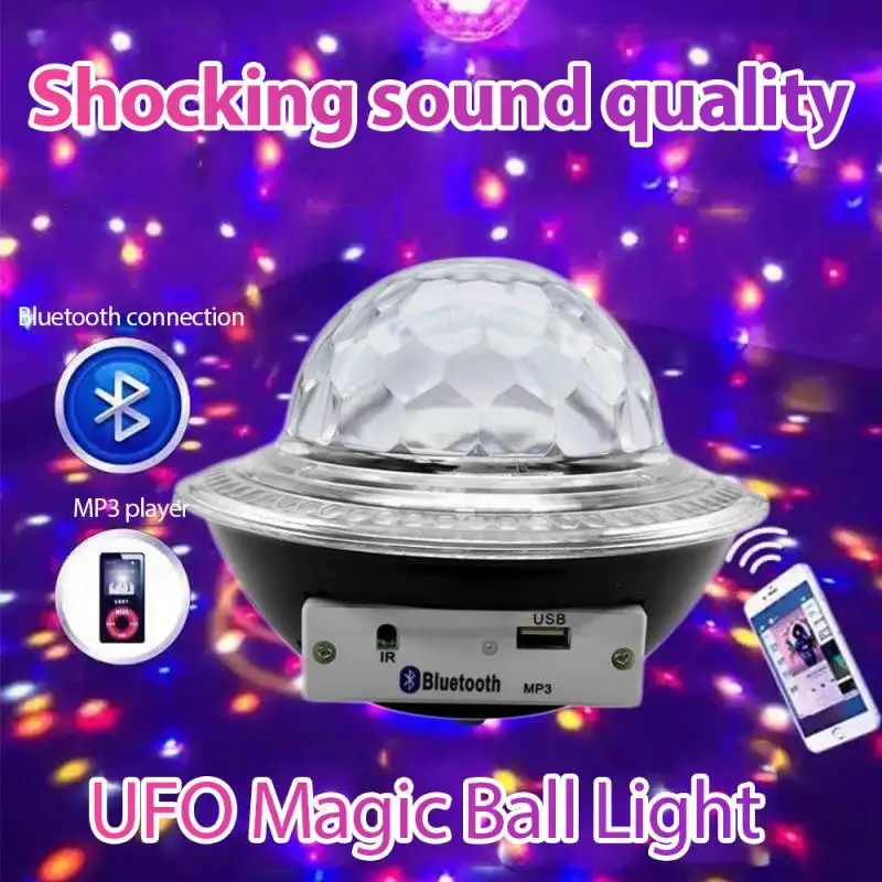 UFO Stage Bluetooth Звуковое управление динамик USB цветной Хрустальный волшебный шар
