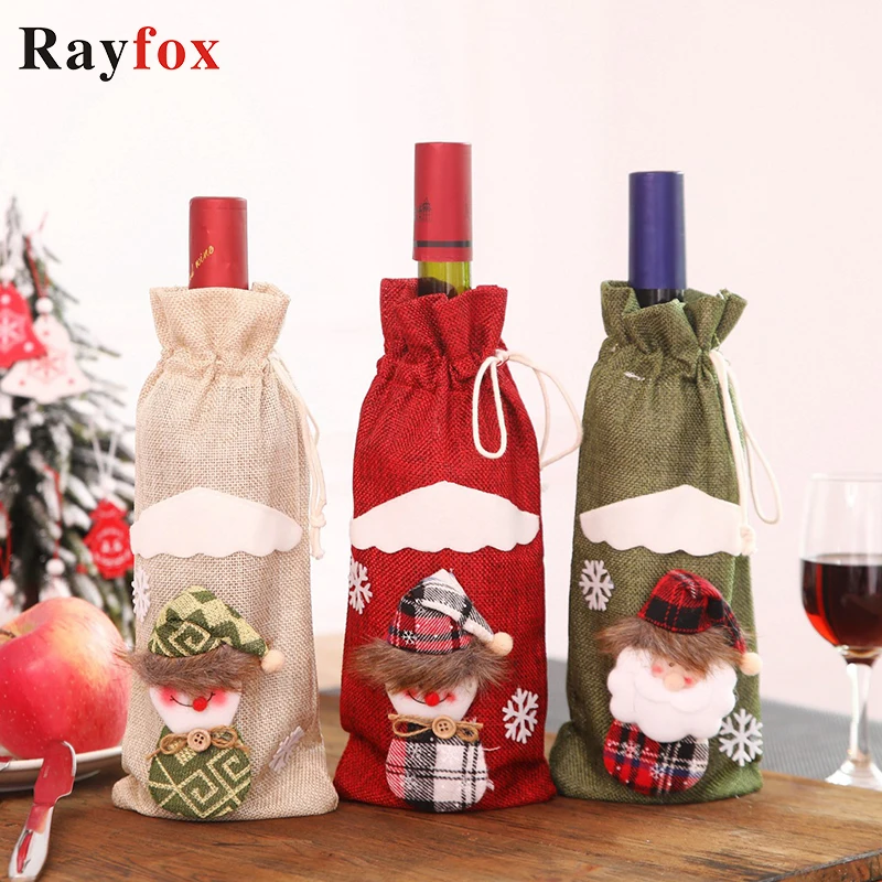 Рождественское украшение для дома 1 шт Санта Клаус винная бутылка крышка
