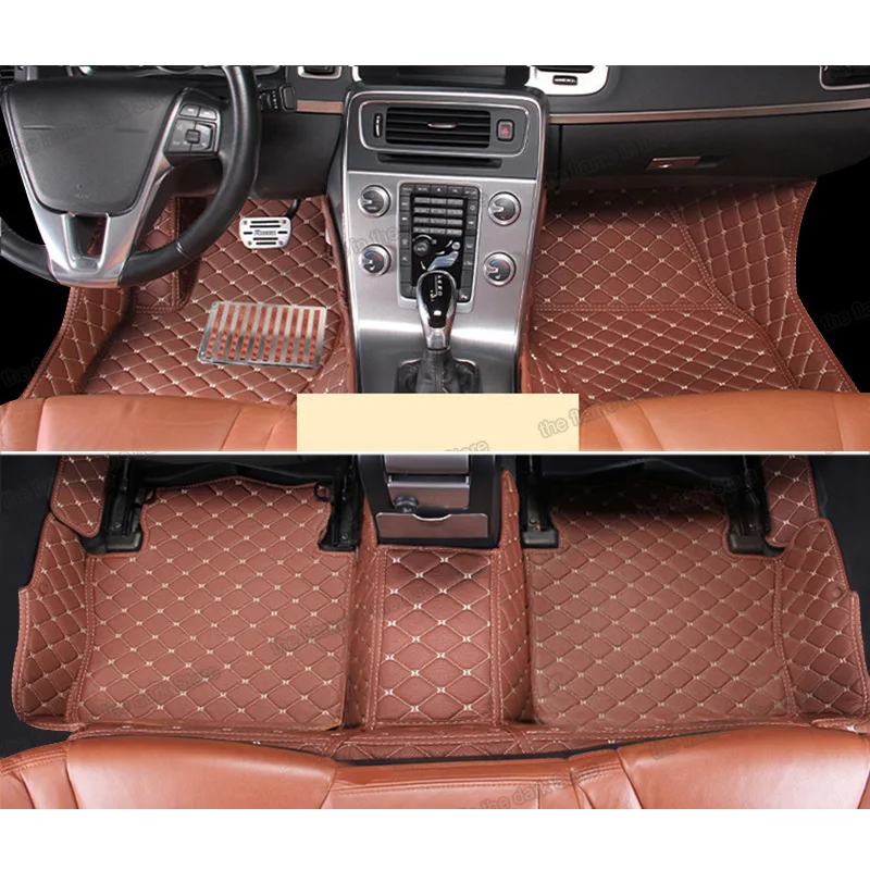 

leather car floor mats for volvo s60 2010 2011 2012 2013 2014 2015 2016 2017 2018 automobile auto interior accessories carpet