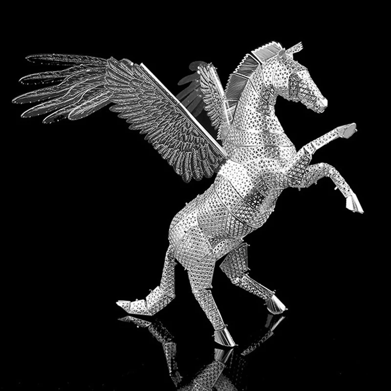 

3D Metal Puzzle Grassland Pegasus Fly Horse Zoo4 Model DIY Laser Cutting Model Set Children's Adult Gift Educational Toys