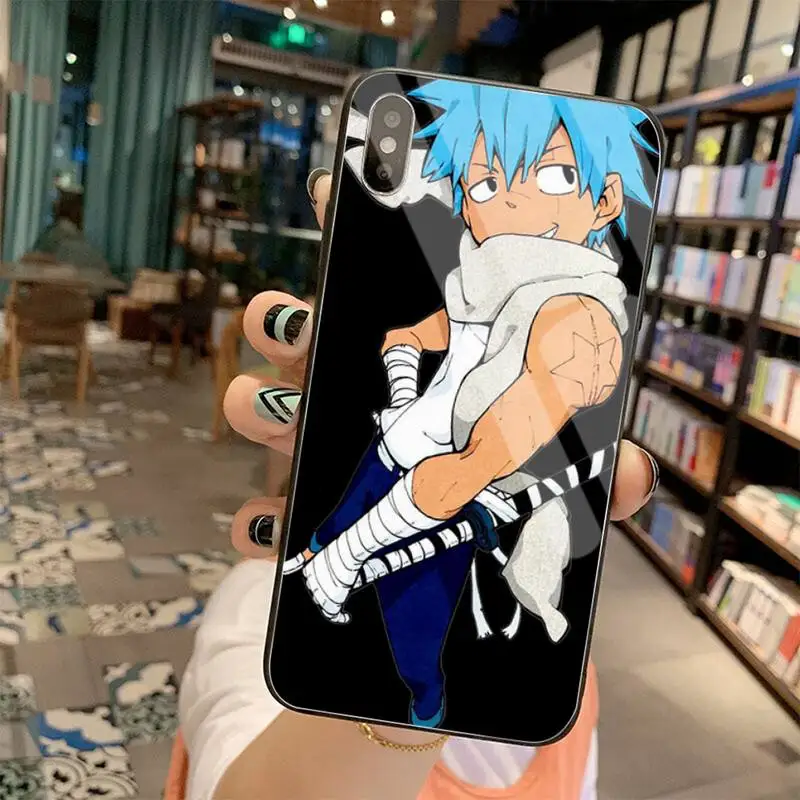 YJZFDYRM hot animal Soul Eater Painted Phone Case Tempered Glass For iPhone 11 Pro XR XS MAX 8 X 7 6S 6 Plus SE 2020 case | Мобильные