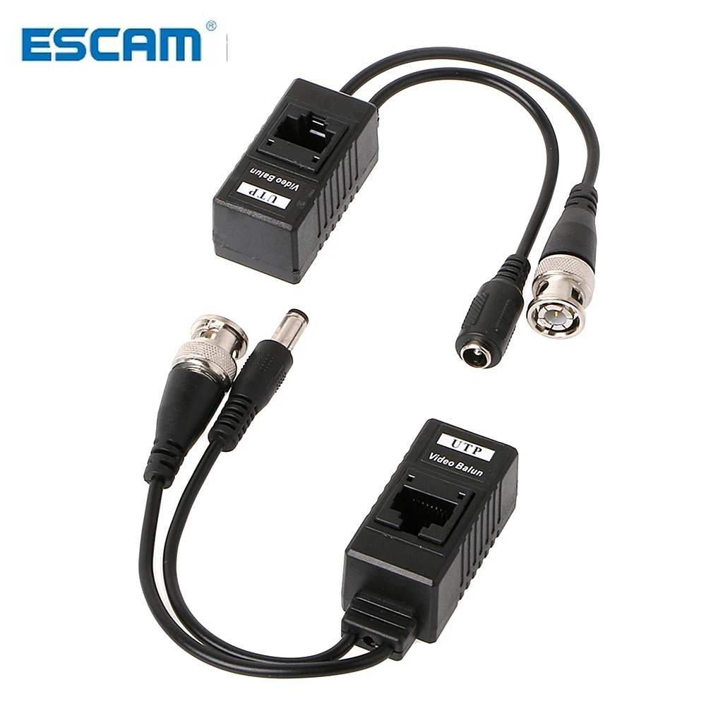 ESCAM 1 пара BNC к RJ45 пассивное Питание видео + аудио транссивер для камеры