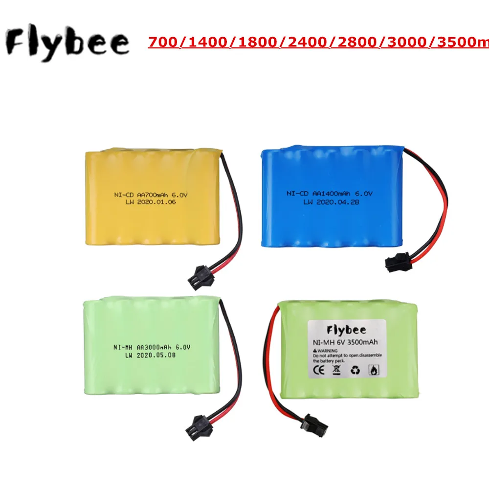 Перезаряжаемый никель-металлогидридный аккумулятор 6 в 700 мА/ч 1400 1800 2400 2800 3000 для