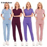 dentistry surgical uniform pet grooming non sticky hair workwear medical nurse uniforms women scrubs sets thin and light clothes