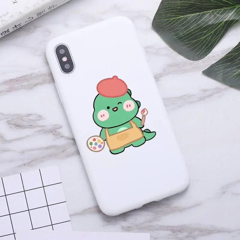 

Cute Dinosaur Baby Phone Cases For IPhone 12 Pro Max 6 6s 7 8 Plus XS XR 12mini Se 2020 Iphone 11 Pro Max Colored Candy Case