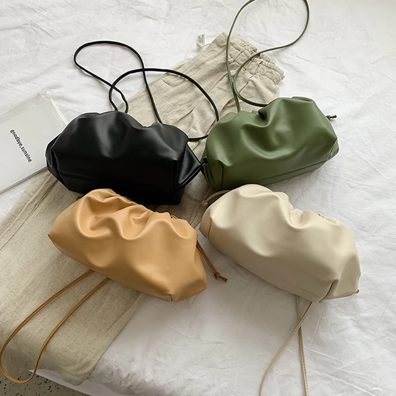 Новинка 2021 Женские Простые однотонные Модные женские Хобо на одно плечо