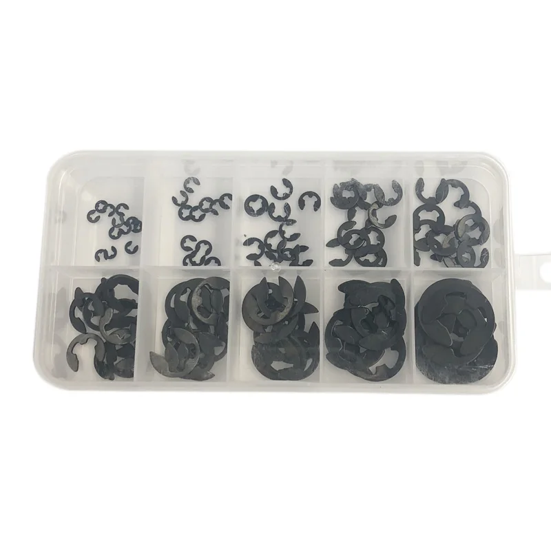 300 шт. сплав Сталь E зажим для стопорных колец внешних Ассортимент Набор 1 5 мм до 10