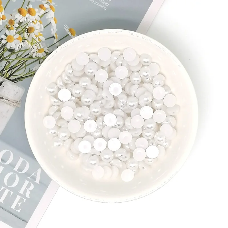 200 шт. имитация искусственного 8 мм полукруглый жемчуг плоская спина кабошон