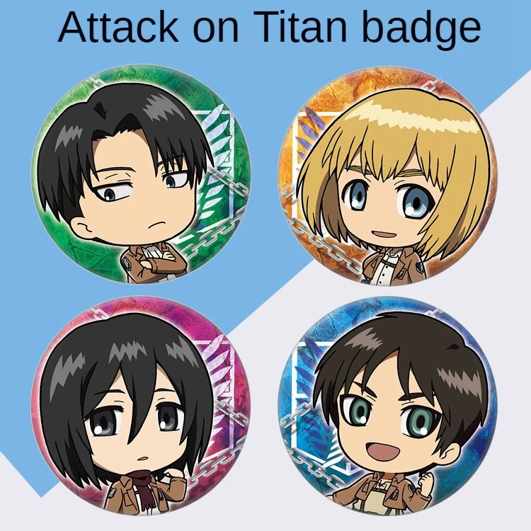 

Attack on Titan brooches pins badges Amazon foreign trade cross-border new badge bar chi frosted iron bottom a variety of option