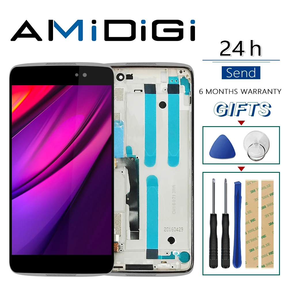 ЖК дисплей для Alcatel One Touch Idol 4 LTE 6055 6055P 6055Y 6055B 6055K 6055H OT6055 с рамкой|Экраны мобильных