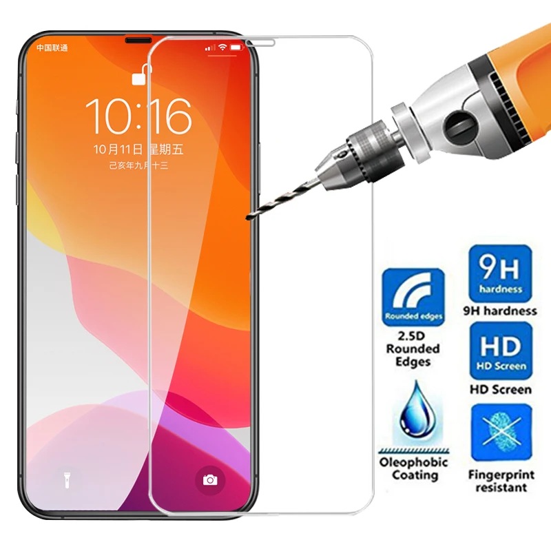 9H закаленное стекло для iPhone 12 11 Pro Max X XS XR Защита экрана 6 6S 7 8 Plus 11pro Mini защитное