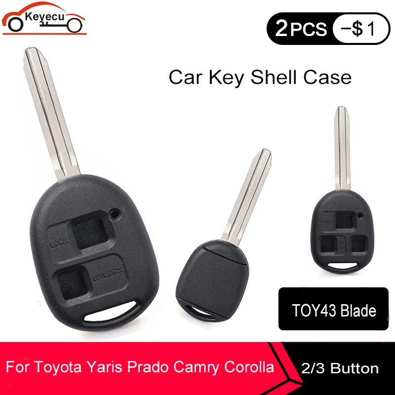 KEYECU Высокое качество дистанционного ключа автомобиля оболочки чехол Fob 2 кнопки 3