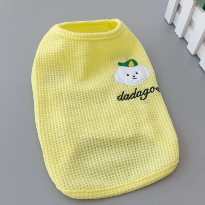 

2021 New Embroidered Puppy Vest Pet Clothes Sleeveless Tshirt Terrier Pet Clothes Ropa Perro Pets Clothing Dog Accessory