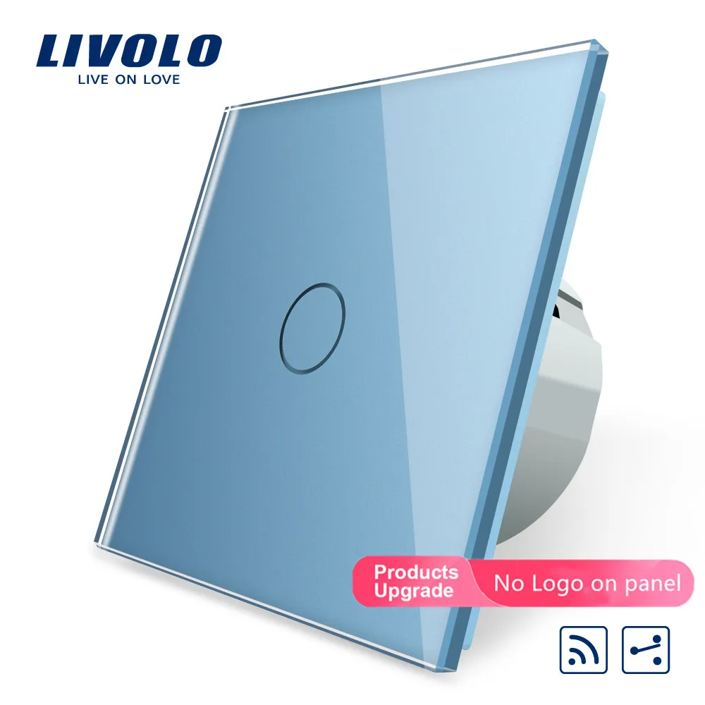 Livolo/Стандартный Беспроводной переключатель 1Gang 2 Way, AC 220~ 250 V, с пультом дистанционного управления Функция, C701SR-1/2/3/5, без пульта дистанционного управления, без логотипа