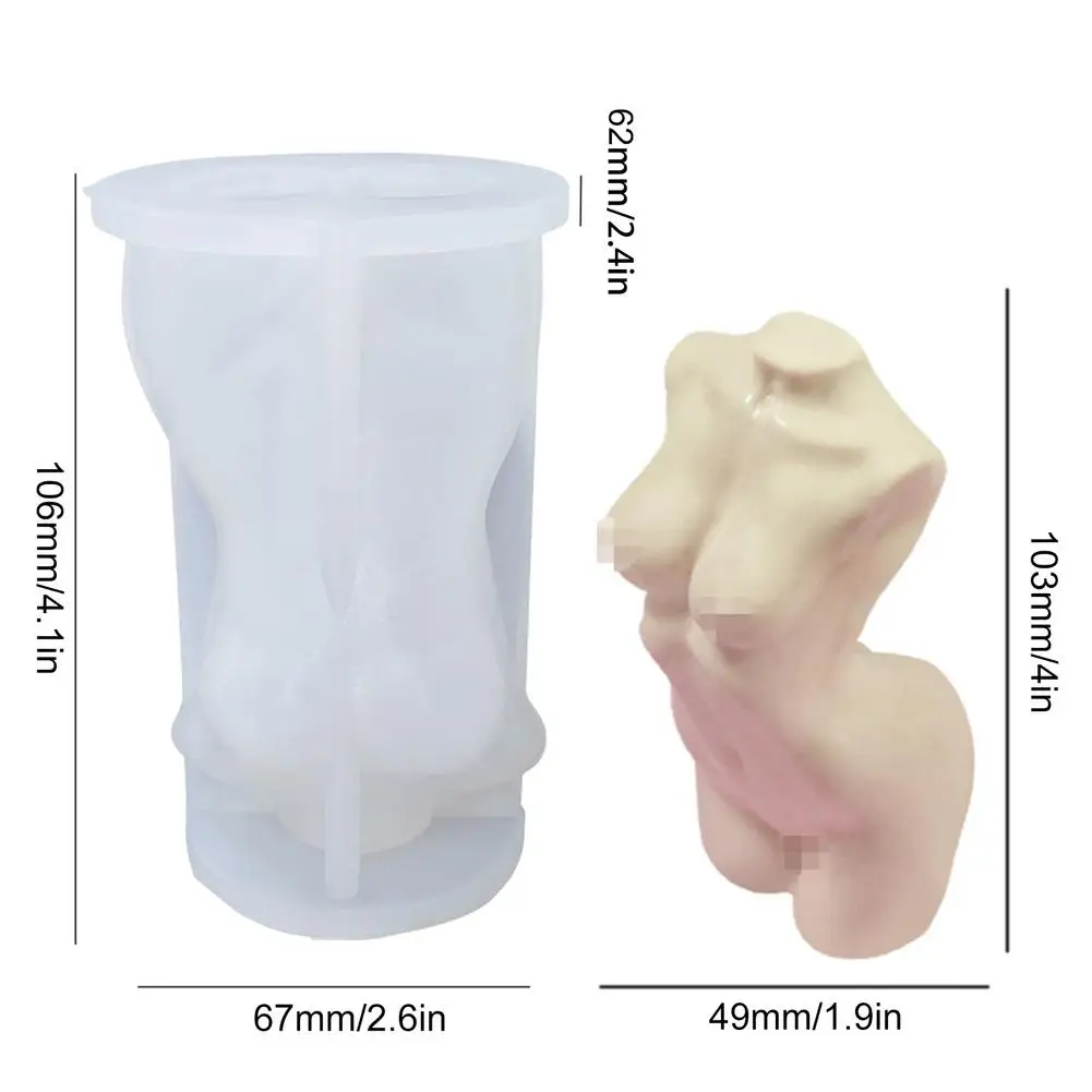 

3D Candle Mould Women Men Nude Body Clay Mold Cake Fondant Silicone Mould