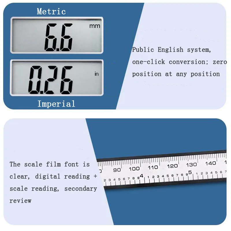 

150mm 6 Inch LCD Digital Display Ruler Electronic Plastic Vernier Caliper Measuring Instrument Micrometer Measuring Tool