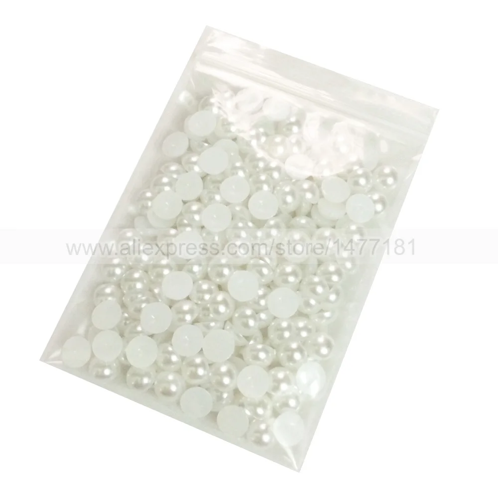 200 шт. 8 мм белый жемчуг полукруглый плоская задняя часть имитация искусственного