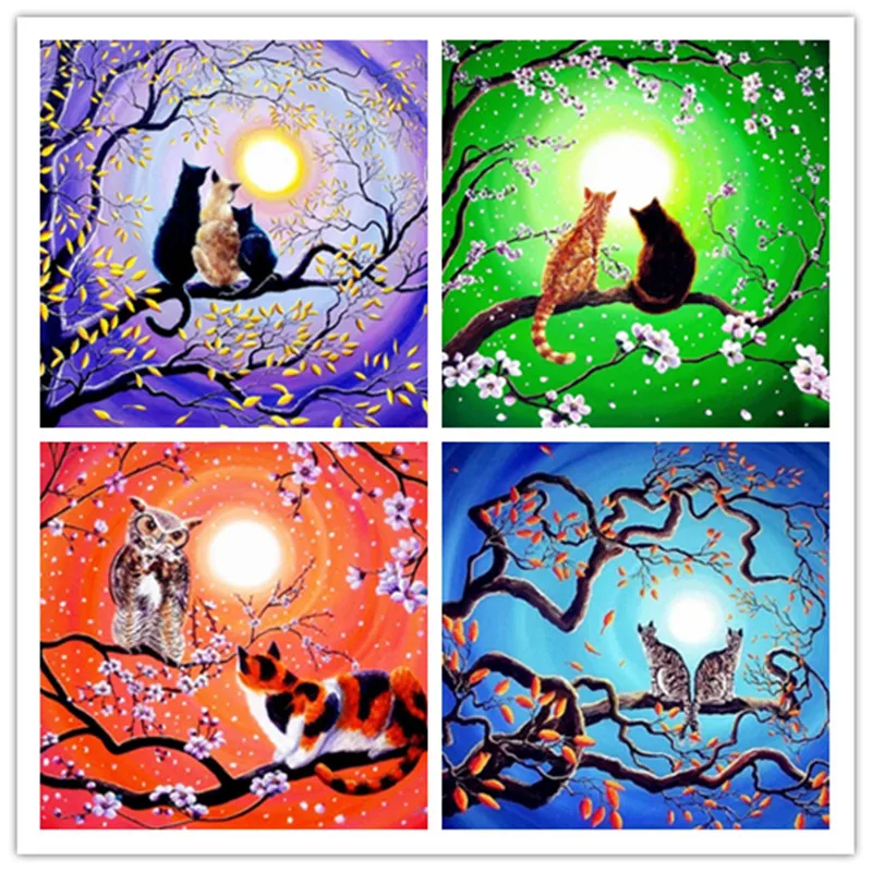 Сделай Сам бриллиант картина мультфильм животные кошка Алмазная вышивка