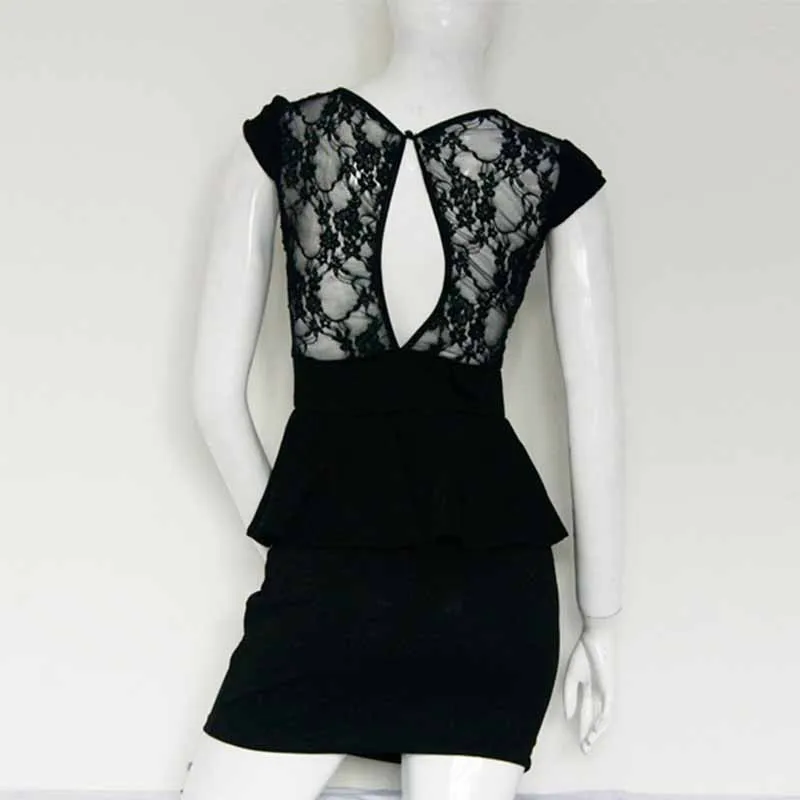 Женское офисное кружевное платье в стиле пэчворк черное красное женское рабочее