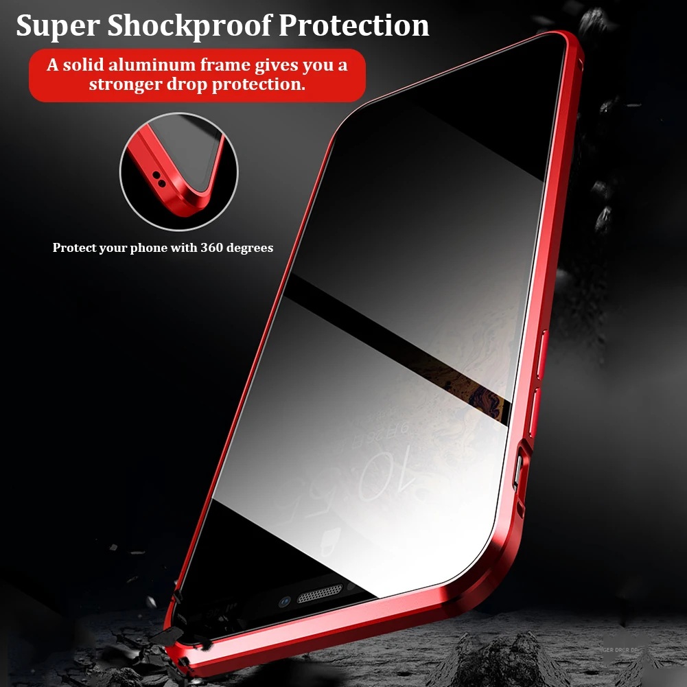 Конфиденциальное магнитное закаленное стекло чехол для телефона для iPhone X XS 11 Pro MAX 8 7 Plus анти Пип 360 Полное покрытие для samsung Note 10 Plus