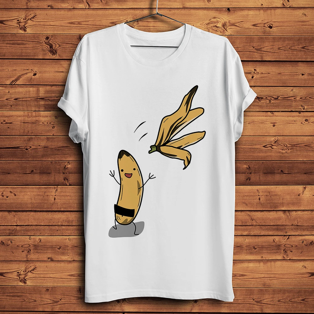 Забавная поп футболка naked banana мужская летняя новая белая повседневная с коротким