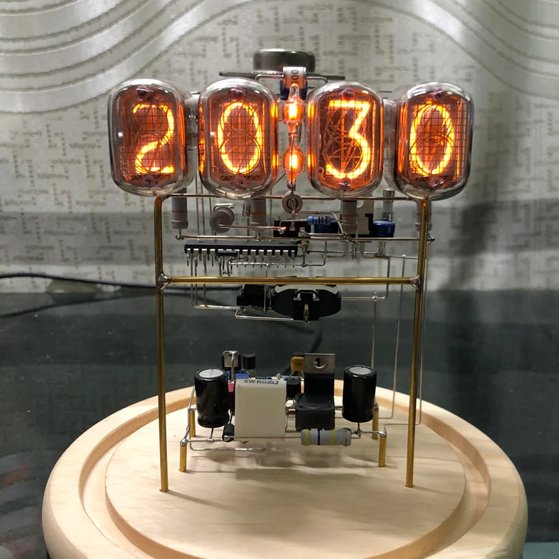 Reloj de tubo incandescente IN12, dispositivo retro, de escritorio, creativo, adornos, espect&aacute;culo de ense&ntilde;anza de circuito hecho a mano con control remoto-1