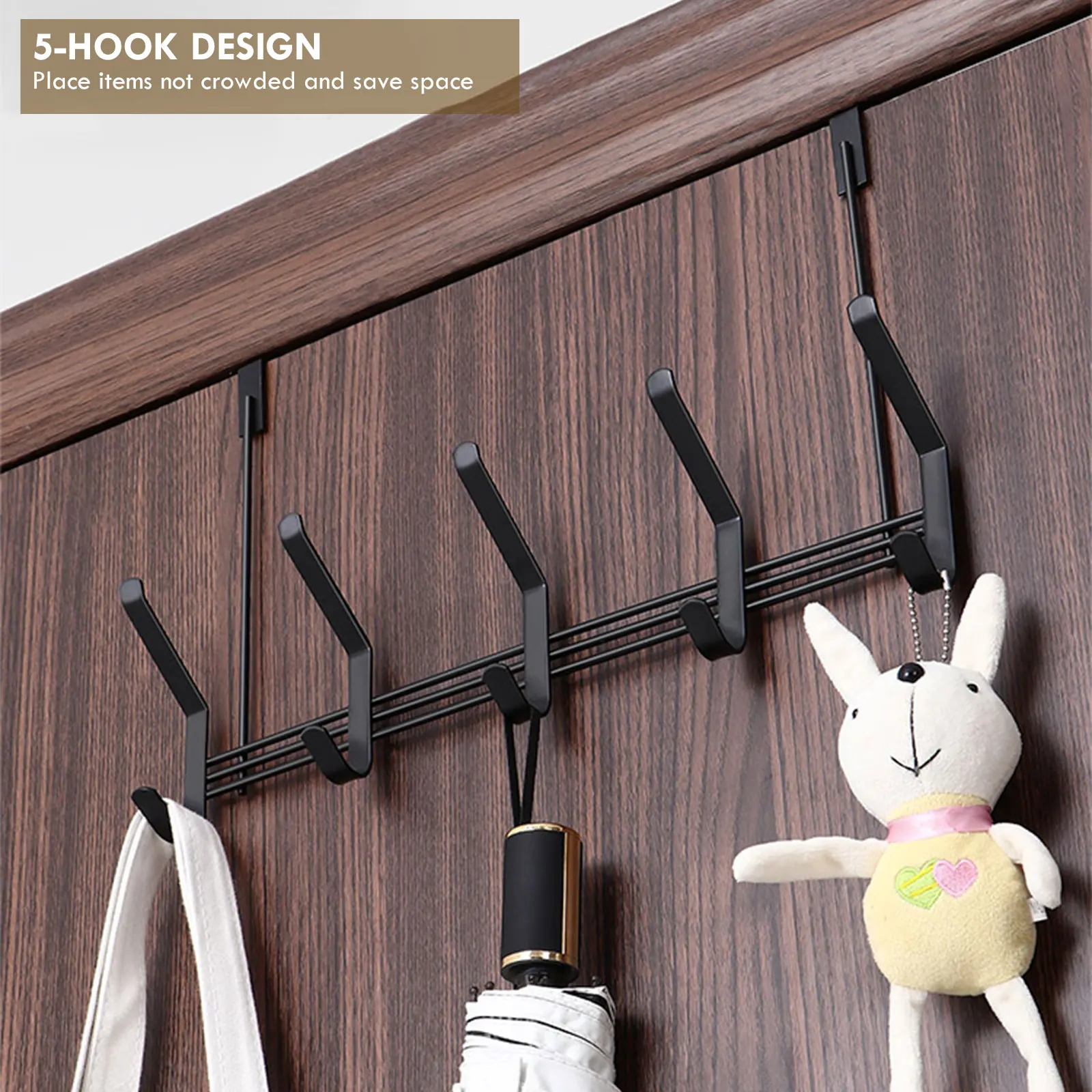 

Korean Style Door Hook Hanger Bedroom Punch Free Hats Bags Holder Tie Scarf Key Hook Iron Wall Hanger Clothes Coats Rack