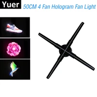 updating 50cm 4 fan hologram fan light with wifi control 3d hologram advertising display led fan holographic imaging for holiday