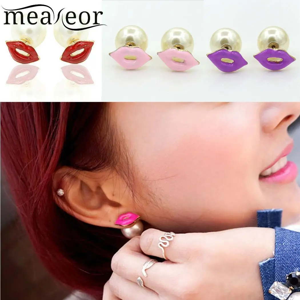 Женские Модные Элегантные повседневные серьги-гвоздики с имитацией губ 1 3 см/0 5