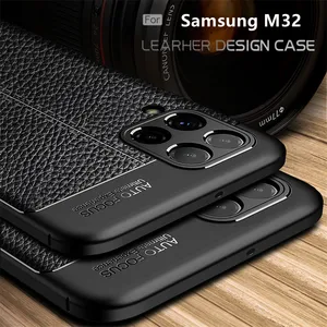 for cover samsung galaxy m32 case for samsung m32 capas armor luxury soft tpu bumper leather for fundas samsung m 32 m32 cover free global shipping
