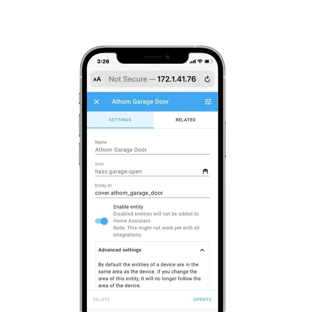Контроллер ATHOM ESPHome Smart для открывания гаражных ворот работает с домашним
