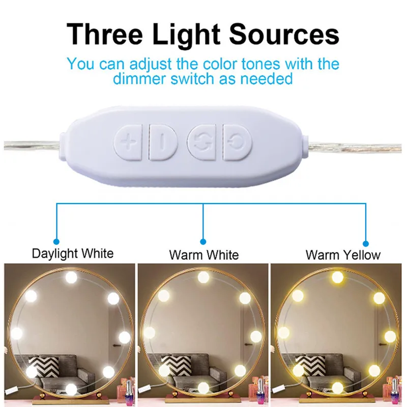 Для нанесения макияжа) со светодиодной подсветкой по краю и зеркальный