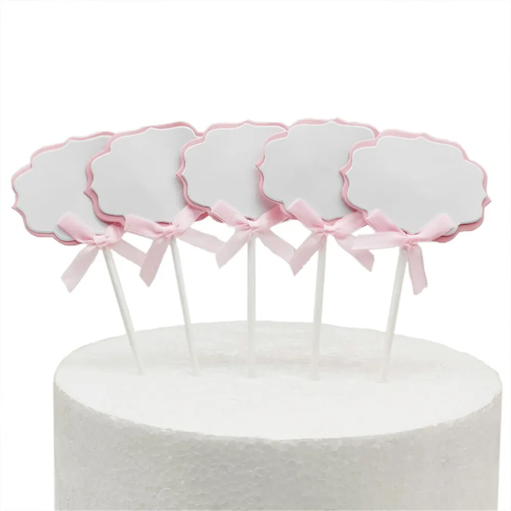 5 шт. на день рождения вставка для торта топперы Diy рукописный приветствия круглый