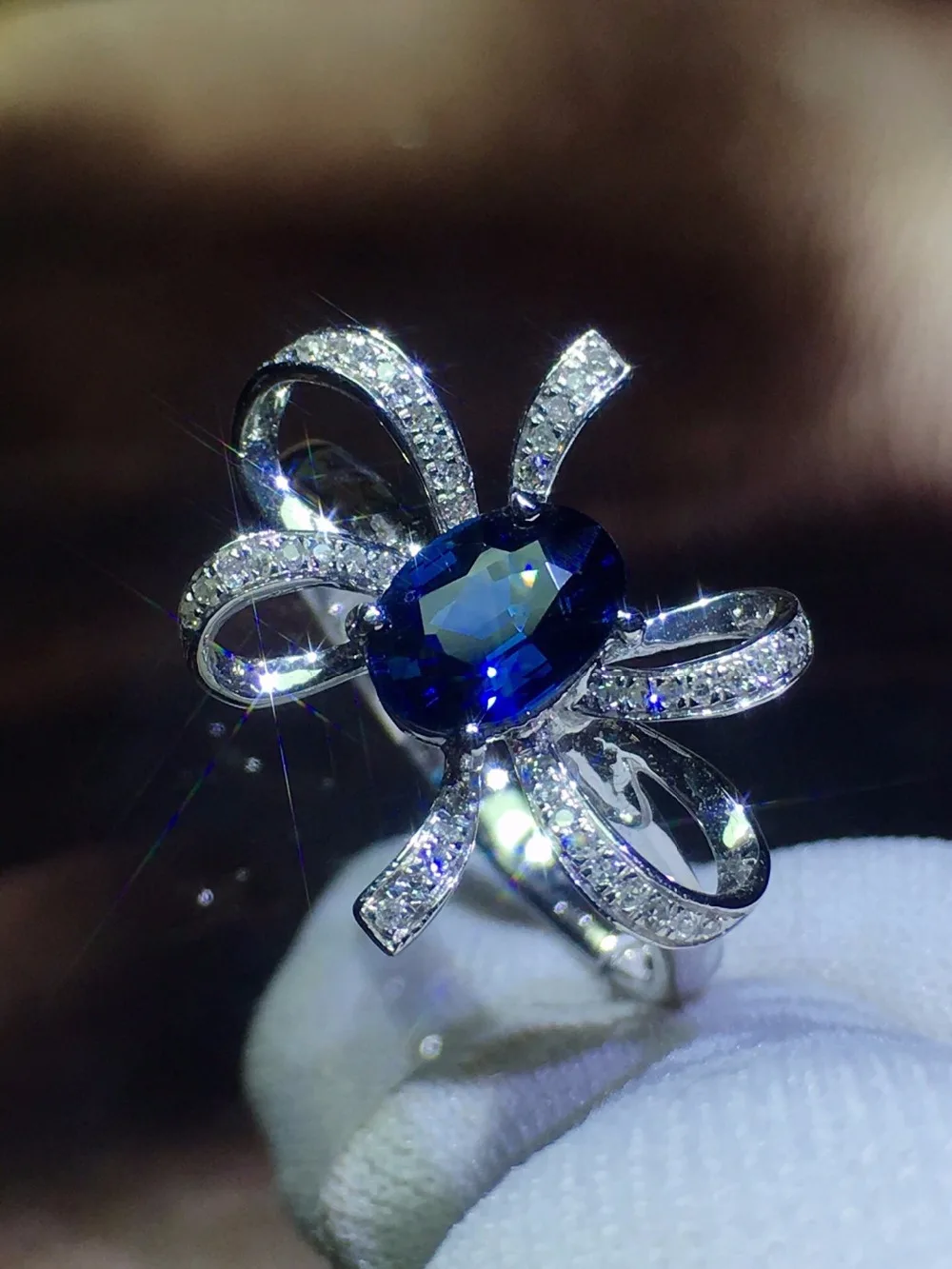820 кольцо с синим сапфиром 1.15ct Настоящее чистое 18 K натуральный драгоценный камень, синий сапфир 18 k золото бриллианты камень женское кольцо
