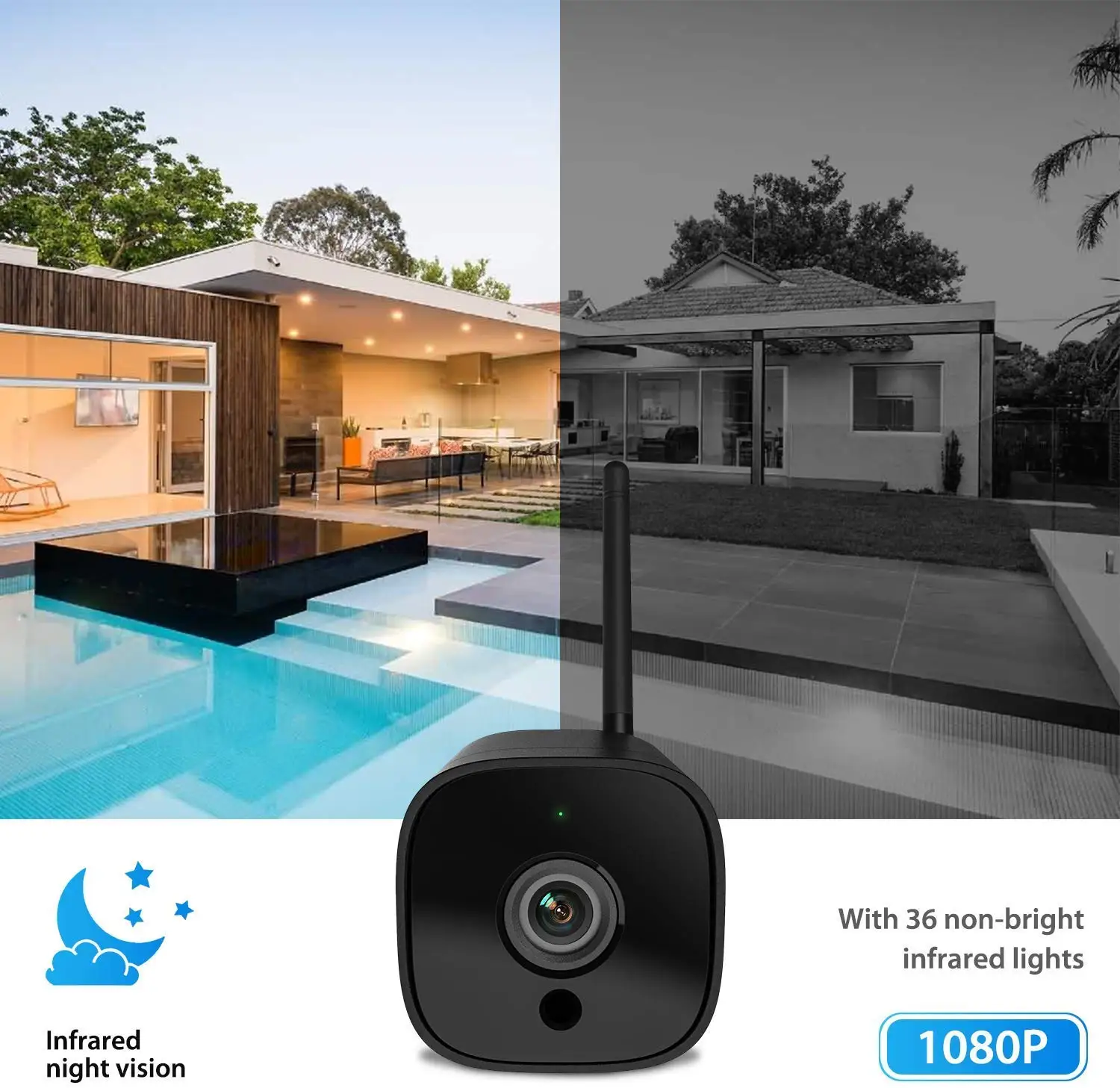 Наружная IP-камера 5 Мп с Wi-Fi беспроводная инфракрасная камера записью звука 1080P
