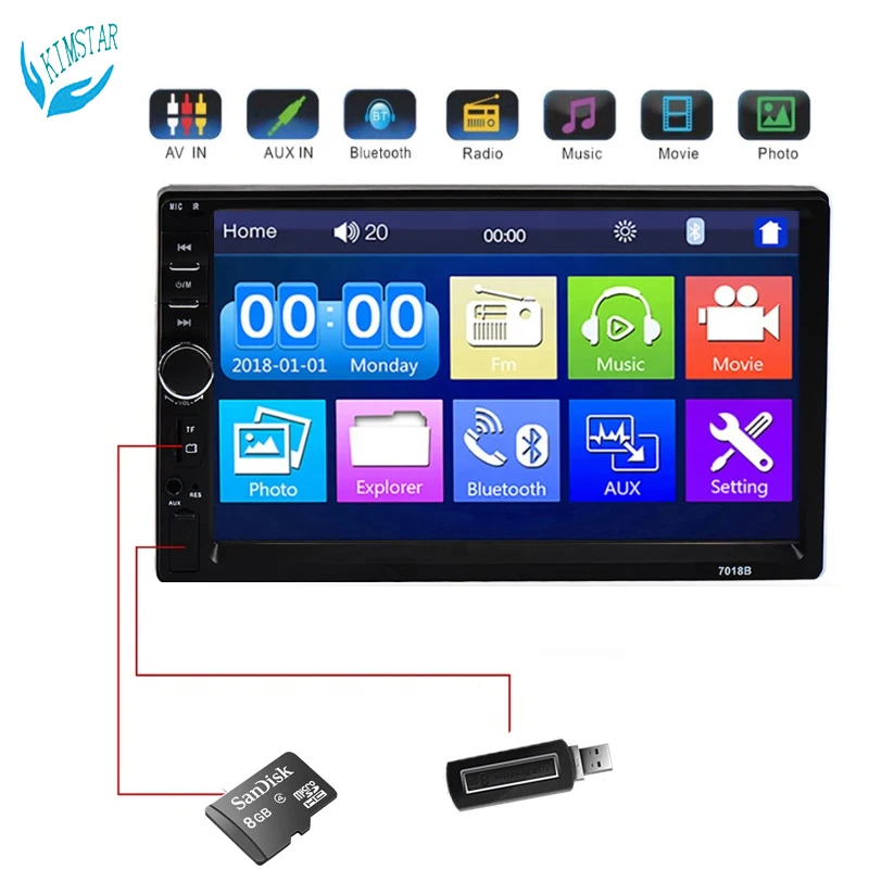 MP5-Player автомобильный аудио видео плеер с включающим в себя гарнитуру блютус и