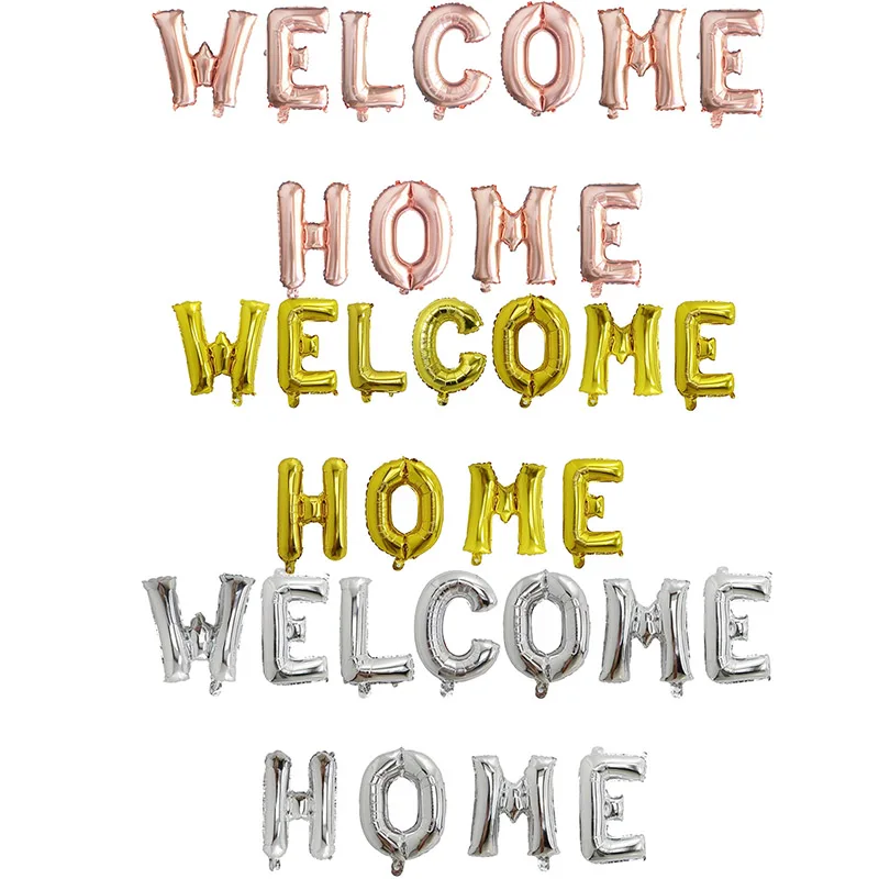 1 комплект из розового золота Добро пожаловать домашние воздушные шары с буквой