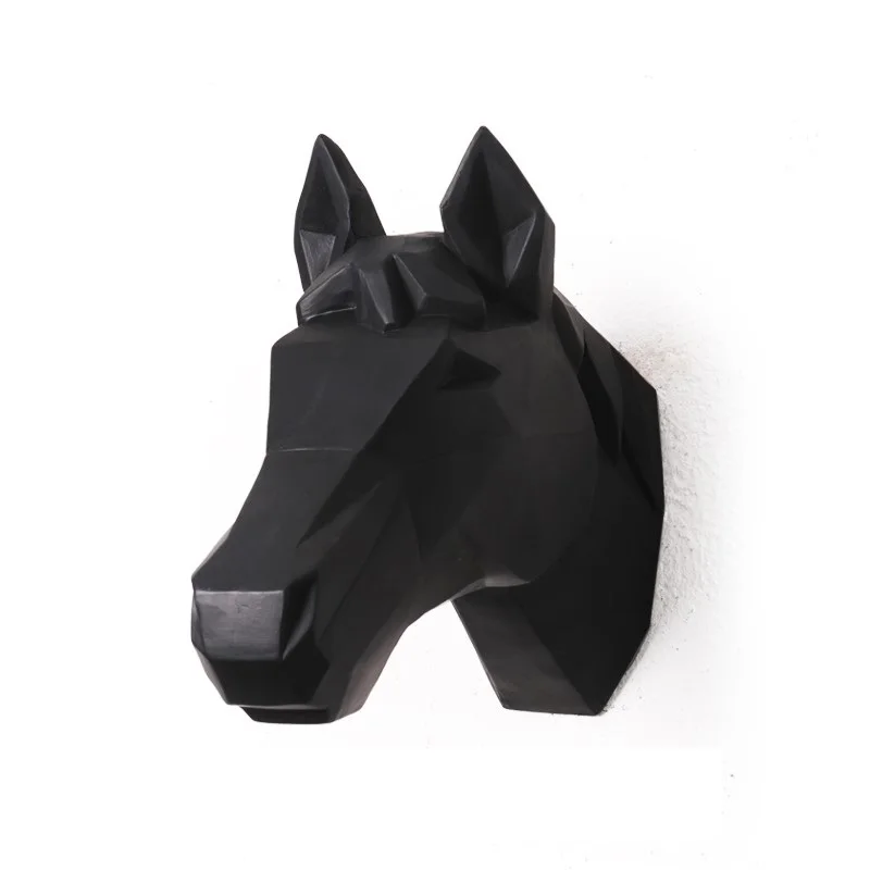 Геометрическая лошадка носорога голова Декор стены 3D животных скульптура