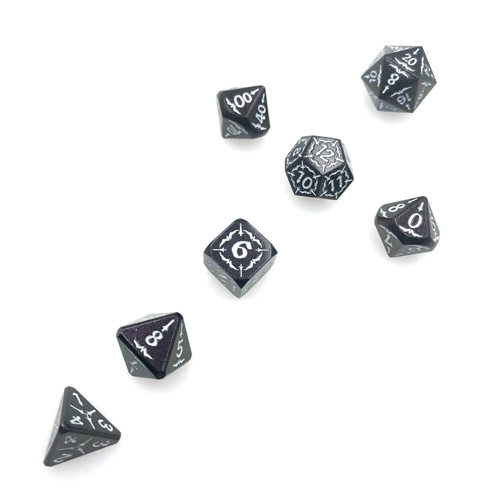 DnD металлические кости ролевые игры MTG Курсив шрифта включают в себя чехол разные