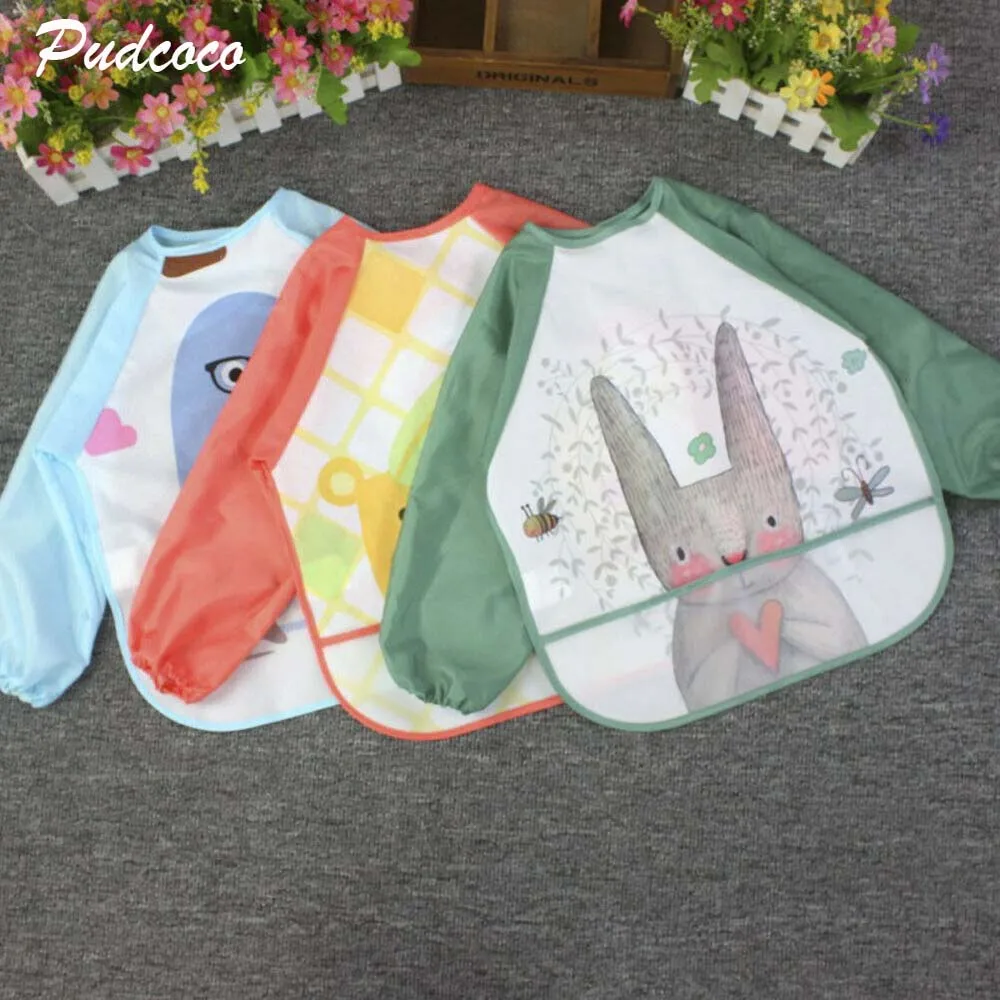 Детские нагрудники с длинным рукавом водонепроницаемый фартук для кормления