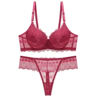 sexy push up adjustable lace underwear accept supernumerary breast bra thickening bra thong set high quality lingerie set