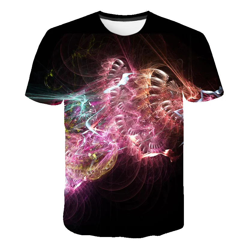 2020 Летняя мужская футболка Psychedelic космическая цветная с короткими рукавами и