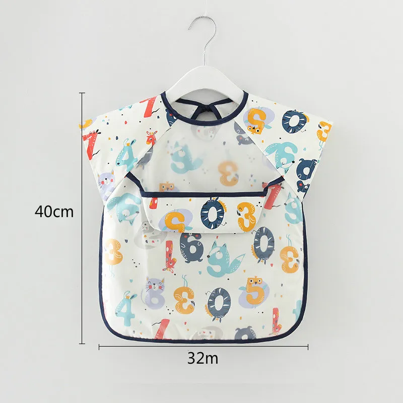 

Baby Bandana Bibs Cute Colorful Cartoon Bibs Waterproof Infant Eating Children Drawing Long Sleeve Apron Baby Self Feeding Bib