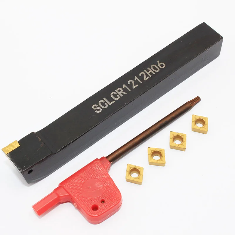 1PC Держатель SCLCR1212H06 внутренней резки +10PCS Вставки карбида CCMT060204 UE6020 CNC для токарного инструмента+1шт Ключ вкл.