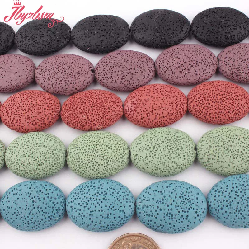 24x30 мм губка овальные бусины покрытие из вулканического камня натурального