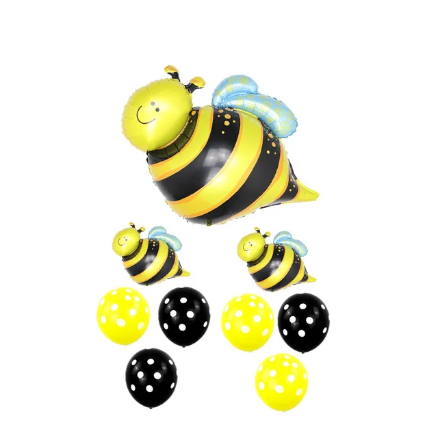 9pc bee set KAMMIZAD воздушные шары из фольги в виде пчелы белый/желтый латексные шары набор пчелы домашнее животное День рождения украшение свадьбы/Хэллоуин/Рождество - Цвет: 9pc bee set
