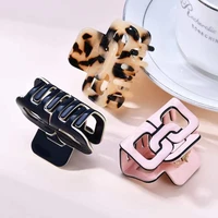 new vintage square hollow headwear hair accessories geometry acetate hair clip claw for women girls